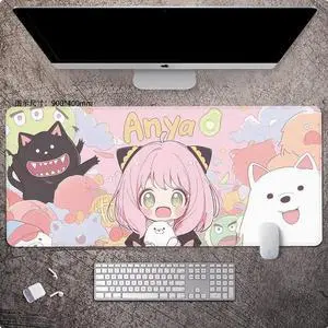 SPY×FAMILY Anya anime mouse pad Extended Gaming Mouse Pad with Stitched Edges Large Mouse pad with Non-Slip Rubber Base for Work & Gaming, Offi ce & Home, 900*400mm