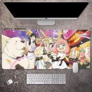 SPY×FAMILY Anya anime mouse pad Extended Gaming Mouse Pad with Stitched Edges Large Mouse pad with Non-Slip Rubber Base for Work & Gaming, Offi ce & Home, 900*400mm