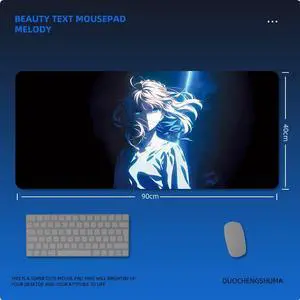FATE Saber anime mouse pad Extended Gaming Mouse Pad with Stitched Edges Large Mouse pad with Non-Slip Rubber Base for Work & Gaming, Offi ce & Home, 900*400mm