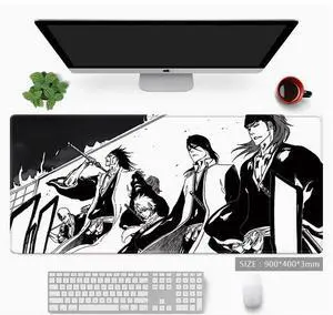 BLEACH anime mouse pad Extended Gaming Mouse Pad with Stitched Edges Large Mouse pad with Non-Slip Rubber Base for Work & Gaming, Offi ce & Home, 900*400mm