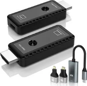 Mini Portable Wireless HDMI Transmitter and Receiver 4K, Plug & Play, 1080P HD Output Wireless HDMI Extender Support 2.4/5GHz for Streaming Video/Audio from Laptop,PC,Smart phone to HDTV/Projector