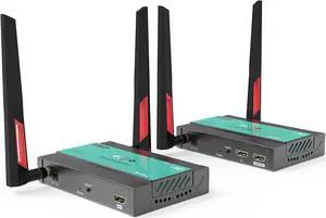 Wireless HDMI Transmitter and Receiver Extender 1x4-200m(656Ft) 5.8GHz 1080P@60Hz Wireless Audio Video Extender Kit with IR and HDMI Loop-Out for TV,DSLR Camera,Projector,DVR,Laptop,PS5,Switch