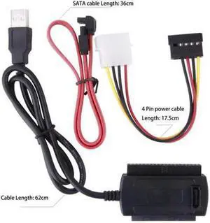 SATA/IDE/PATA to USB 2.0 Adapter Converter Cable <Ships from USA> for 2.5/3.5 Hard Drive, Compatible with USB 1.1/2.0/3.0