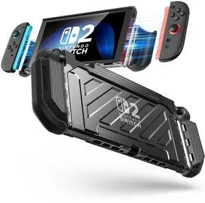 SUPCASE for Nintendo Switch 2 Case 2025 (Unicorn Beetle Pro), [Military-Grade Protection] [Magnetic Joy Con Controllers Friendly] Dockable Integrated Cover Accessories for Nintendo Switch 2, Black