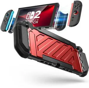 SUPCASE for Nintendo Switch 2 Case 2025 (Unicorn Beetle Pro), [Military-Grade Protection] [Magnetic Joy Con Controllers Friendly] Dockable Integrated Cover Accessories for Nintendo Switch 2, Ruddy
