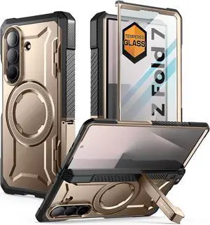 SUPCASE for Samsung Galaxy Z Fold 7 Case with Kickstand (UB Grip), [Compatible with MagSafe] [Built-in Tempered Glass Screen Protector] [Hinge Coverage] Military-Grade Protection Phone Case, Desert