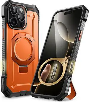 SUPCASE for iPhone 16 Pro Max Case with Camera Control Capture Button (Unicorn Beetle Grip), [Built-in Stand] [Compatible with MagSafe] Heavy Duty Magnetic Phone Case for iPhone 16 Pro Max, Magma