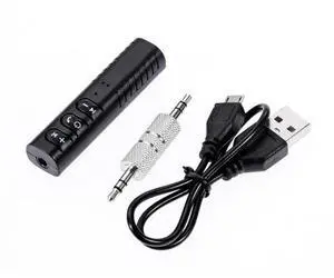 3.5mm Bluetooth 5.0 Receiver & Car Hands-Free Kit, Portable Wireless Audio Adapter with Clip for Car Stereo, Home Speakers, Headphones