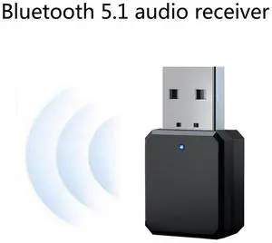 GOLDENDISK Bluetooth 5.1 Audio Receiver with Dual USB/AUX Output, Hi-Fi Stereo & Built-in Mic for PC, Car Stereo