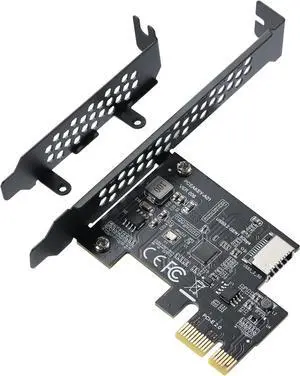 Goldendisk PCI-E 1X to USB 3.2 GEN1 5Gbps Type-E A-Key Expansion Card,Front Panel Type-C Interface for Desktop PC(ASM1042A)
