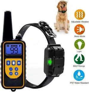 Dog Training Collar - Rechargeable Remote Dog Shock Collars for Small, Medium, Large Dogs with 3 Corrective Remote Training Modes, Shock, Vibration, Beep, 100% Waterproof E-Collar Trainer