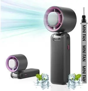 Portable Handheld Turbo Fan, Adjustable Turbo Mini Fan, 3 Speeds 4000mAh USB Rechargeable Handheld Turbo Cooling Fans for Travel, Office, Camping, School, Sports, Men Women Gifts