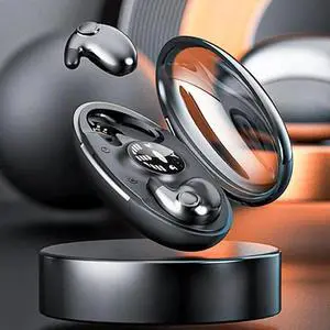 Invisible Sleep Wireless Earphone IPX5 Waterproof, Wireless Earbuds Sense-Free to Wear Bluetooth 5.3 Headphones Touch Control with Wireless Charging Case, Double Noise Cancelling
