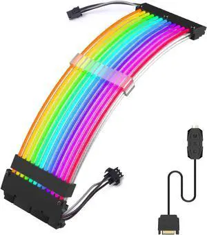 RGB Power Extension Cable 24 Pin ATX with Controller for Cable Management (New RGB)