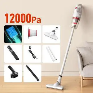 4 in 1 Cordless Stick Vacuum Cleaner Handheld Wet Dry For Home Car Carpet Floor & Pillows Quilts mite removal White Not with Mite Removcal