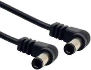DC Power Cable DC Power 5.5 x 2.1mm / 2.5mm Male to 5.5 2.1/2.5mm Male Plug Cable Right Angled 90 Degree 60cm Power to DC Cable