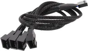 Computer Motherboard Fan 4pin 1 to 4 Splitter Cable PWM 4Pin Extension Cable 30cm Fan Cable Sleeved