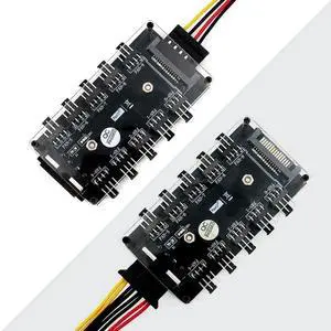 Fan HUB Adapter 4Pin Molex or SATA 15Pin Power Connector CPU Cooler PC Chassis Case Cooling Fan Splitter 3 pin 4 pin Fan Adapter