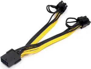 BGNing 8pin to Dual PCIe 8 Pin (6+2) Graphics Card PCI-E Cable 8p Female to 2 Port Male Power Splitter Cable GPU 18AWG Wire
