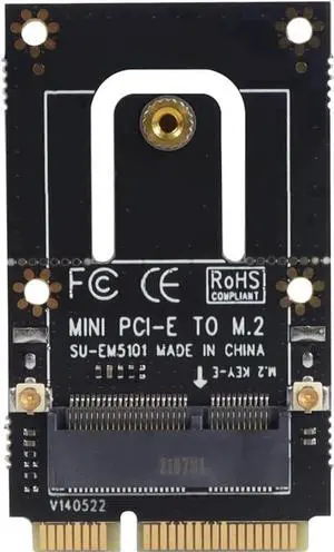 NGFF M.2 to Mini PCI-E Adapter Card Mini Pci-e to M.2 Wireless Module Conversion Card EM5101 / EM5101B (EM5101 Without Antenna)
