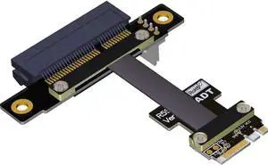 M.2 WiFi A.E Key A+E to PCI-e 4X x4 Riser Extender Adapter Card Ribbon Gen3.0 Cable AE Key A E for PCIE 3.0 x1 x4 x16 M2 Card (10cm,R52SF)