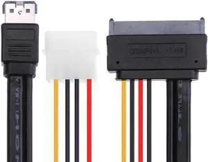 ESATA+USB combo DUAL Power ESATA +4pin IDE Power to SATA 22P/ 7+15pin HDD 5V 12V for 3.5" 2.5" Hard Disk Female Cable