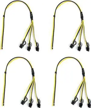 Power Supply Cable 8pin GPU Video Card Wire 1 to 3 6p+2p Miner Adapter Cable 12AWG+18AWG Cables for Mining (5Pcs)