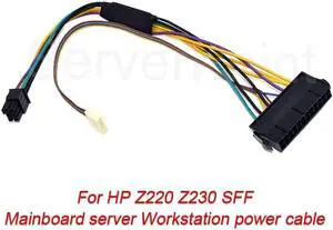 Power Supply Cable Cord 33cm ATX 24PINS TO 2-PORT 6PINS For HP Z220 Z230 SFF Mainboard Server Workstation Cable Power Supply Cable Cord 33cm ATX 24PINS TO 2-PORT 6PINS For HP Z220 Z230 SFF Mainboard Server Workstation Cable