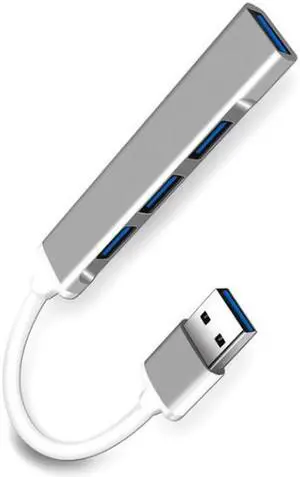 4-Port USB 3.0 Hub, Ultra-Slim Data USB3.0 to 4 X USB 3.0 Hub Adapter for MacBook, Mac Pro, Mac mini, iMac, Surface Pro, XPS, PC, Flash Drive, Mobile HDD-Gray