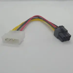 18cm ide conector cable computer power supply extension cord IDE to 6 pin for PCI-E PCI graphics converter adapter video card
