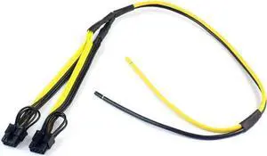 PCIe Graphics Video Card Power Cable Dual 8pin 6+2pin DIY Splitter Cord 12AWG+18AWG for Server Power Supply (5Pcs)