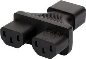 Power Converter Adaptor Universal IEC Socket Power Adapter for Computer TV PDU UPS Power Cord (C14 to Dual C13)