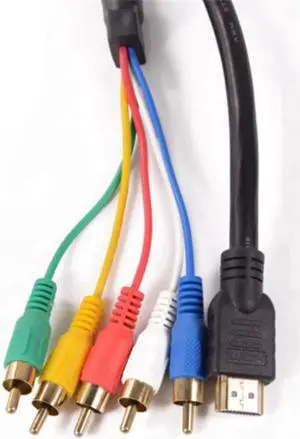 1.5M AUX Audio Cable HDMI-Compatible to 5RCA Male Audio Video Component Convert Cable For HDTV 1080P