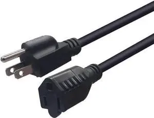 Short Power Extension Cord ,16AWG/13A,Outlet Saver, 3 Prong Male Plug to Female Socket Heavy Duty Power Extension Cable25ft/7.5m