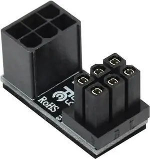 ATX 6pin/8pin Male to 6pin/8Pin Female 180 Degree Angled Power Adapter for Desktops Graphics Card (6PIN-W Up Angled)