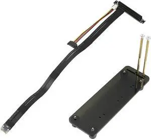 M.2 NGFF NVMe Key M Extender Cable to PCIE x16 Graphics Card Riser Adapter 16x PCI-e w/Vertical Bracket Stand Holder Base (50cm,Rubber Base)