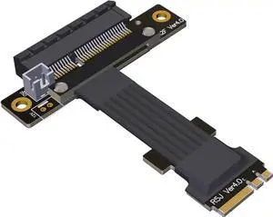 PCI-e 4.0 M.2 WiFi A.E Key A+E to PCI-e x1/ x4/ x16 Slot Riser Extender Adapter Card Ribbon Gen4.0 PCIE Cable Wireless Network Card 8G/BPS (15cm,Pcie4.0 4X R52JF)