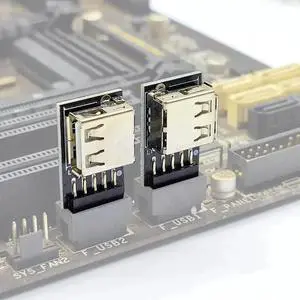 Motherboard Connector USB2.0 Extender Card 9Pin to TY-PE C A-Key Front Converter USB3.2 Type-E Interface Header Adapter (Type B Left)