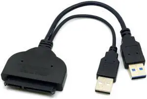 1set USB 3.0 to SATA 22Pin & SATA to 16Pin Micro SATA Adapter for 1.8" 2.5" Hard Disk Driver With Extral USB Power Cable U3-067/SA-006