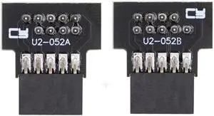 1set Down & Up Angled USB 2.0 10Pin 9Pin Header Male to Female Extension Adapter 90 Degree for Motherboard