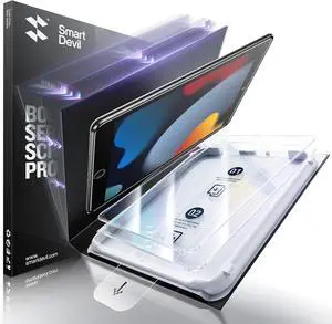 SMARTDEVIL Screen Protector for iPad 9th 8th 7th Generation (2021/2020/2019, 10.2 inch) with Easy Installation Frame, 9H Clear Tempered Glass Film, Anti-Shatter, 2 Pack