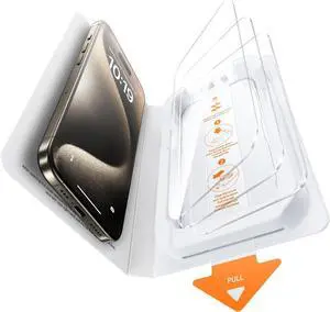 SMARTDEVIL 3 Pack Screen Protector for iPhone 15 Pro (6.1 Inch) Tempered Glass, HD Clear Film, Easy Installation, Dust-Free Box