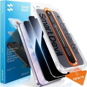 SMARTDEVIL 2 Pack Privacy Screen Protector for iPhone 14 Pro Max Anti-Spy Tempered Glass Film 9H Hardness Upgrade Edge Protection Easy Installation with Bubble-Free and-Dust-Free Box