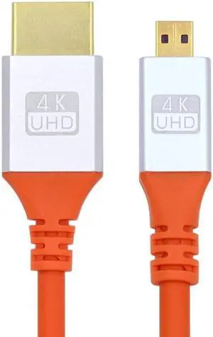 Micro HDMI 4K to HDMI Ultra Soft High Flex HDTV Cable Hyper Super Flexible Cord High Speed Type-A Male to Male for Computer HDTV