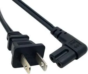 USA 2pin Male to 90 Degree Right Angled IEC 320 C7 Power Supply Cord cable 1M PW-039-US-1.0M