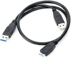 Dual USB3.0 A Male to Micro USB 3.0 Y cable with Extra Power for Mobile HDD U3-029-0.5M