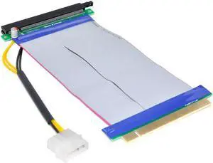 PCI-E Express 16X to 16x Riser Extender Card with Molex IDE Power & Ribbon Cable 20cm EP-074 PCI-E Express 16X to 16x Riser Extender Card with Molex IDE Power & Ribbon Cable 20cm EP-074