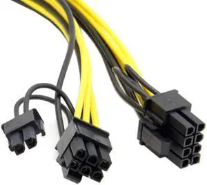 PCI-E PCI Express ATX 6Pin Male to Dual 8Pin & 6Pin Female Video Card Extension Splitter Power Cable PW-185