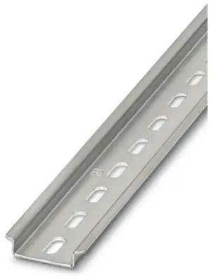 The Phoenix C1 meter DIN rail with holes has NS35/7.5 - it accepts a 1-meter length cut from the original.
