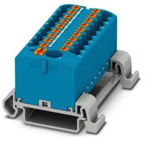 Phoenix terminal splitter with multiple outputs from one input (PTFIX6/18X2.5-NS35A BU)